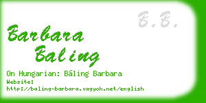 barbara baling business card